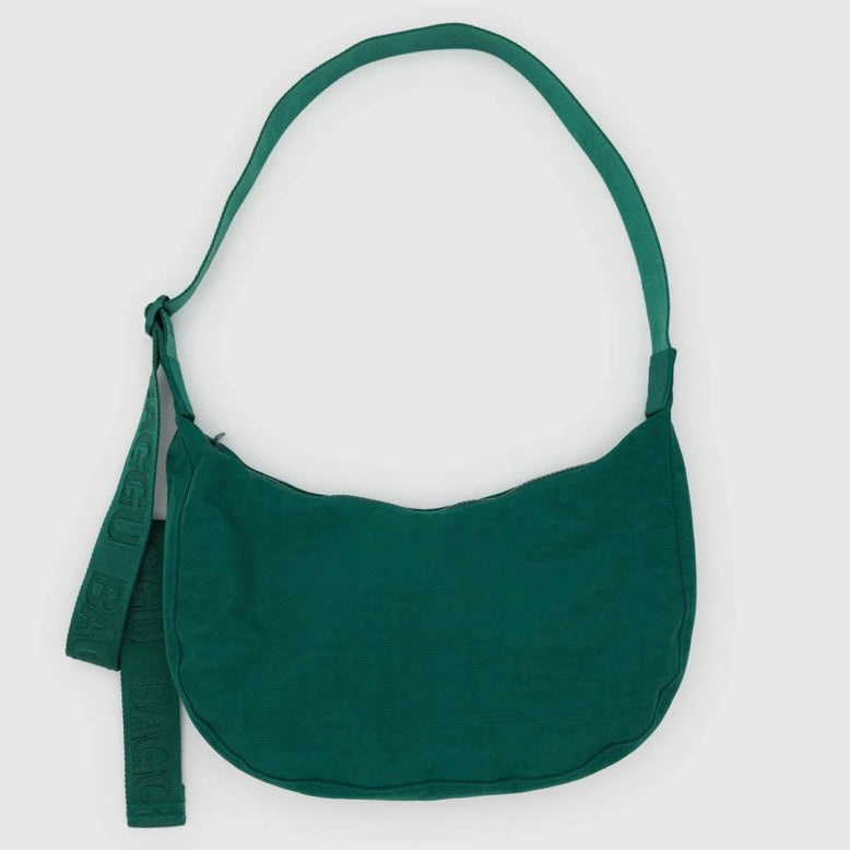 Medium Nylon Crescent Bag • Cypress