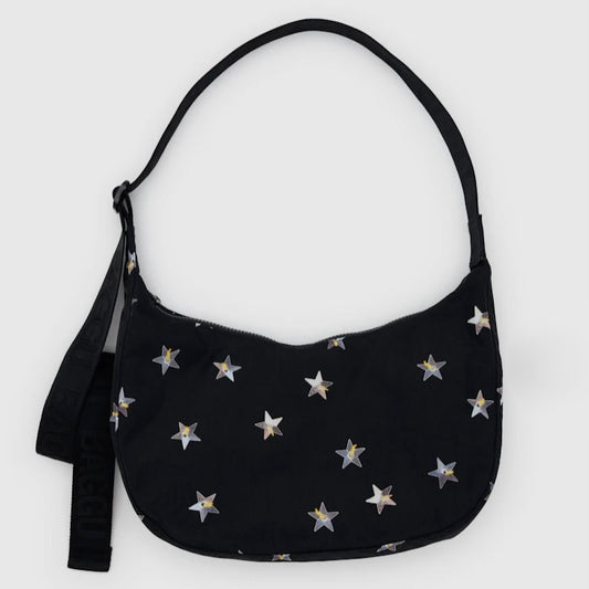 Medium Nylon Crescent Bag • Stars